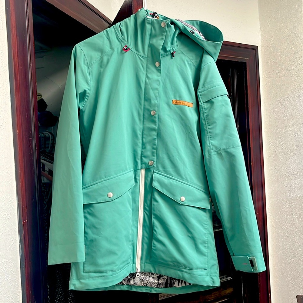 Women’s Teal Hooded Ski & Snow Jacket - Waterproof Winter Coat